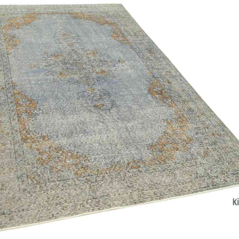 Grey Over-dyed Vintage Hand-Knotted Turkish Rug - 5'  x 8' 11" (60" x 107") - K0056136