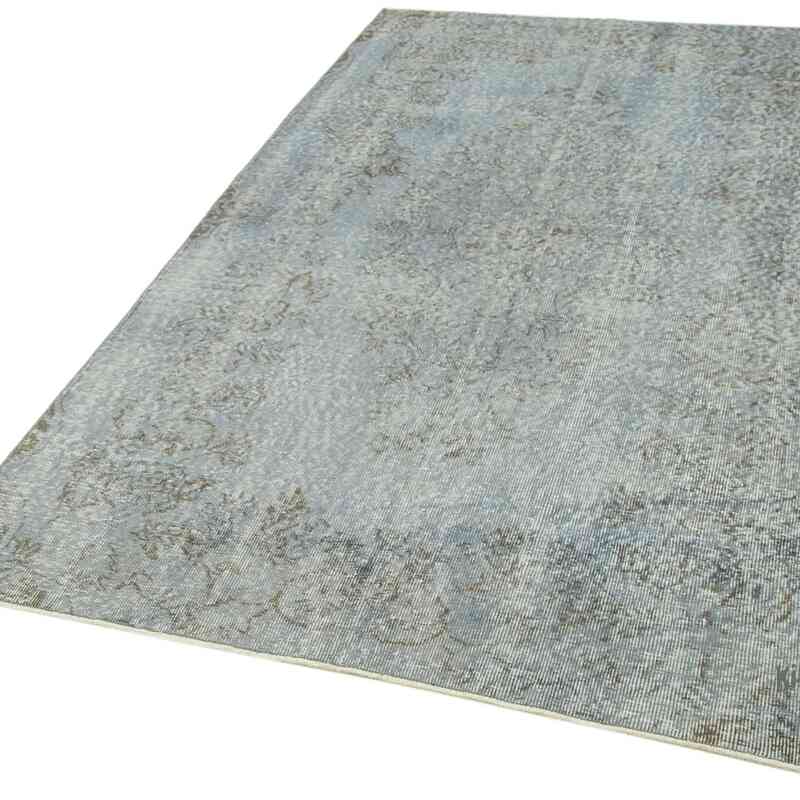 Blue Over-dyed Vintage Hand-Knotted Turkish Rug - 4' 8" x 7' 8" (56" x 92") - K0056139