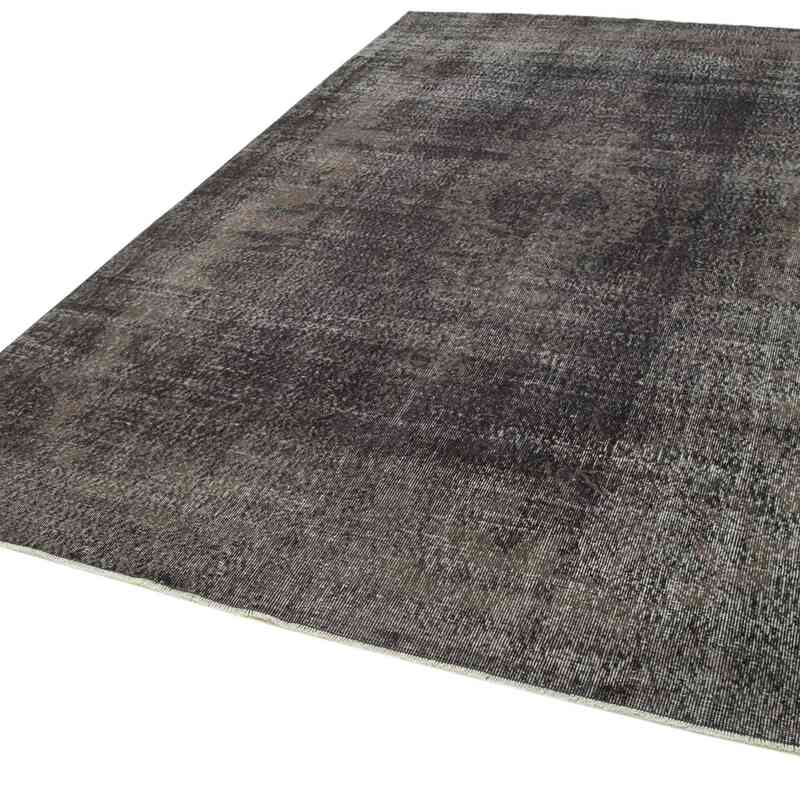 Black Over-dyed Vintage Hand-Knotted Turkish Rug - 6' 8" x 10' 4" (80" x 124") - K0056140