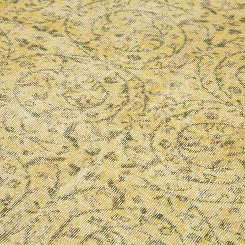 Yellow Over-dyed Vintage Hand-Knotted Turkish Rug - 5' 7" x 9' 5" (67" x 113") - K0056141