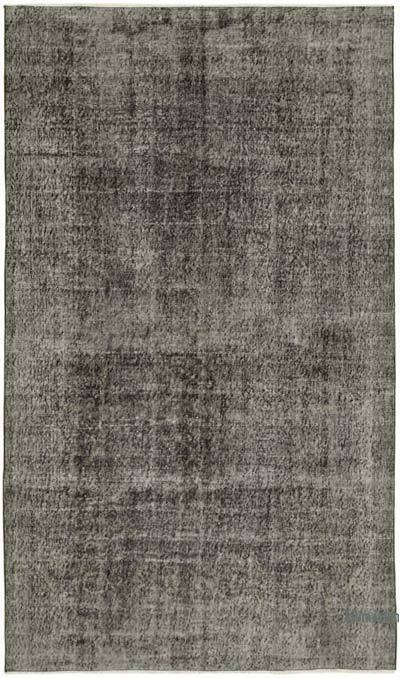 Siyah Boyalı El Dokuma Vintage Halı - 166 cm x 277 cm