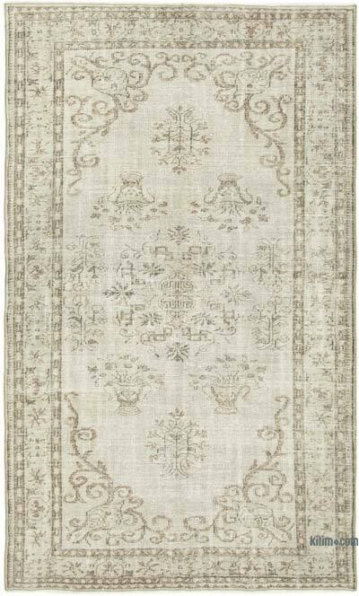 Gris Alfombra Turca Vintage Sobre-teñida - 172 cm x 280 cm