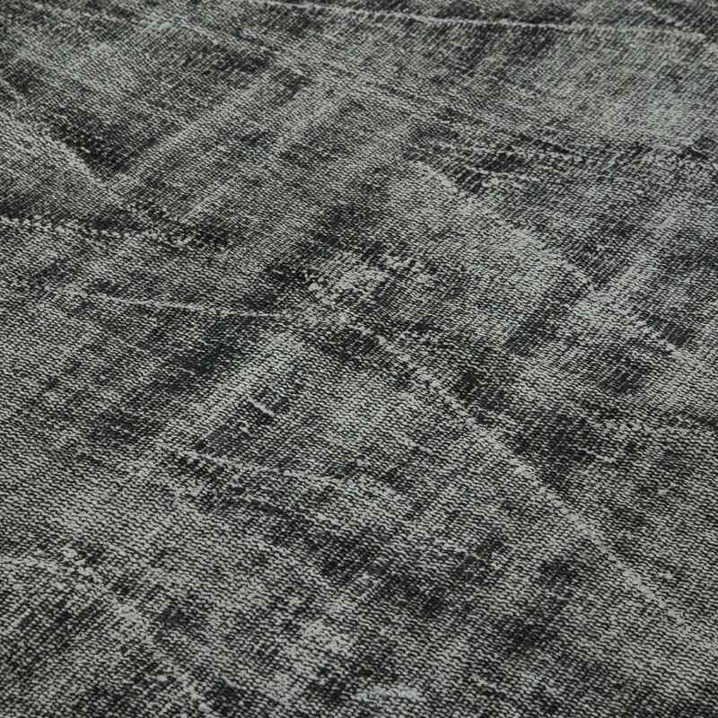 Black Over-dyed Vintage Hand-Knotted Turkish Rug - 5' 5" x 8' 8" (65" x 104") - K0056147