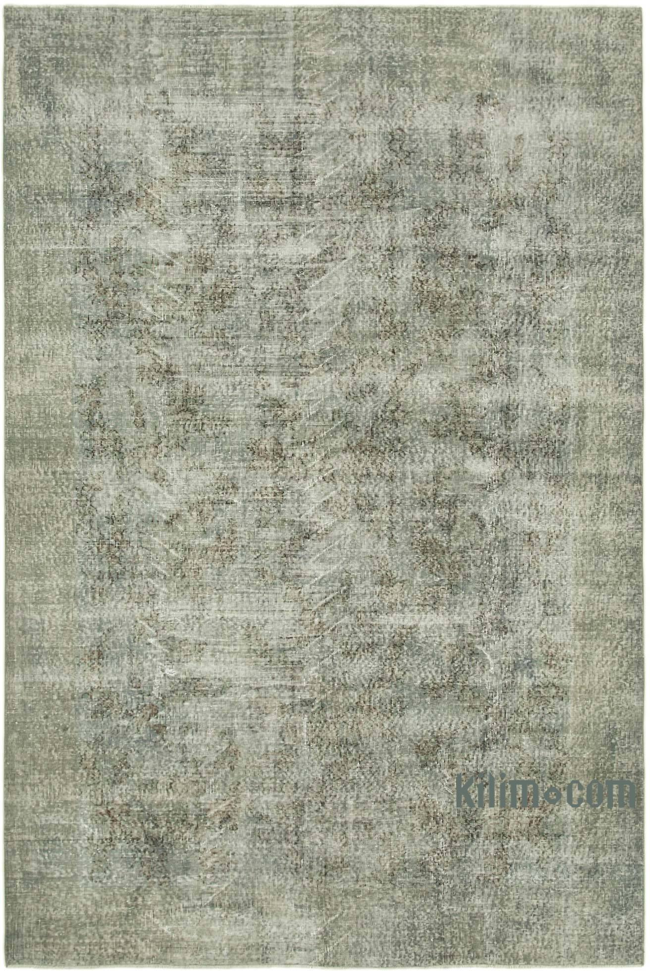 Grey Over-dyed Vintage Hand-Knotted Turkish Rug - 6' 8