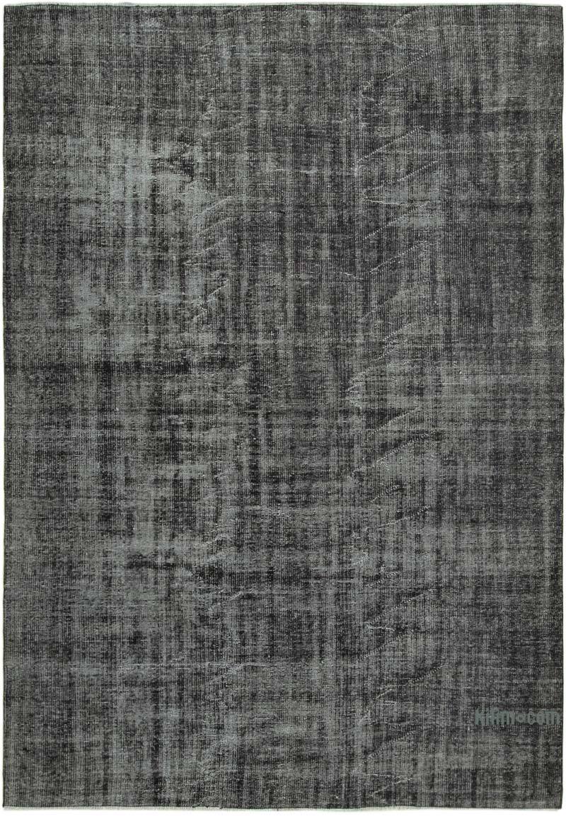 Siyah Boyalı El Dokuma Vintage Halı - 207 cm x 301 cm - K0056150