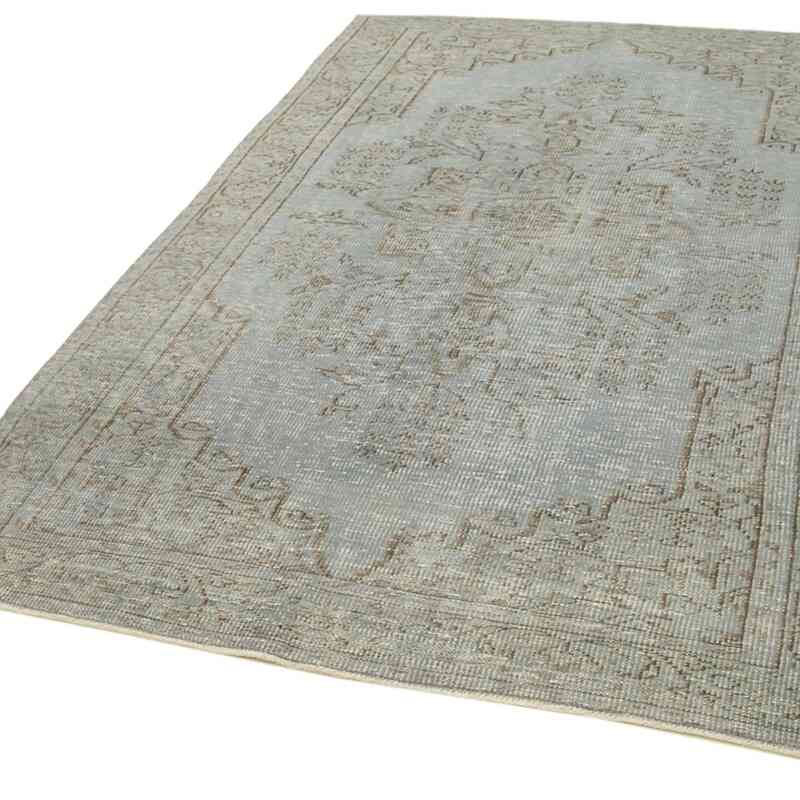 Grey Over-dyed Vintage Hand-Knotted Turkish Rug - 5' 5" x 8' 7" (65" x 103") - K0056151