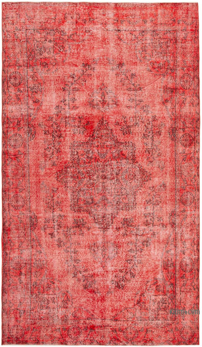 Kırmızı Boyalı El Dokuma Vintage Halı - 168 cm x 285 cm - K0056152
