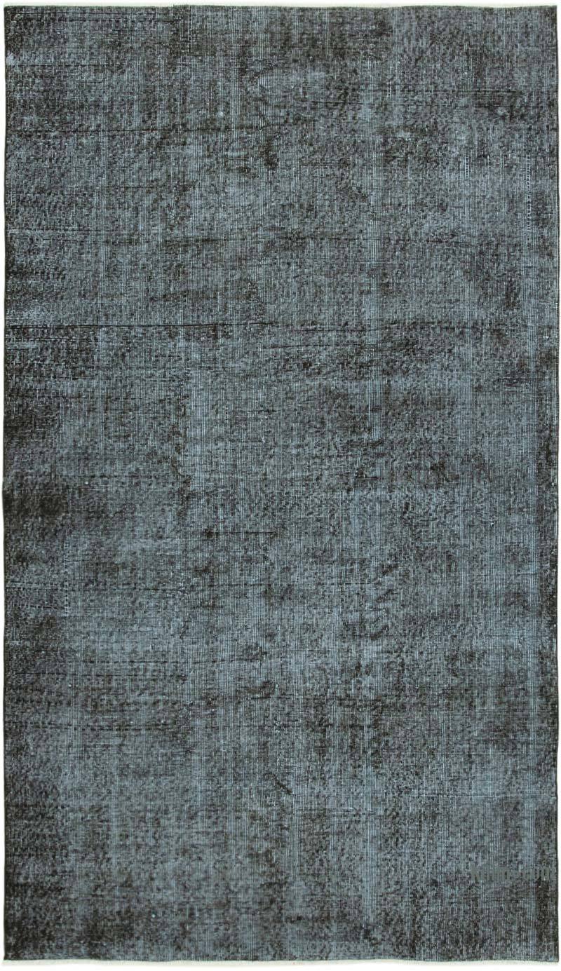 Black Over-dyed Vintage Hand-Knotted Turkish Rug - 5' 1" x 8' 6" (61" x 102") - K0056162