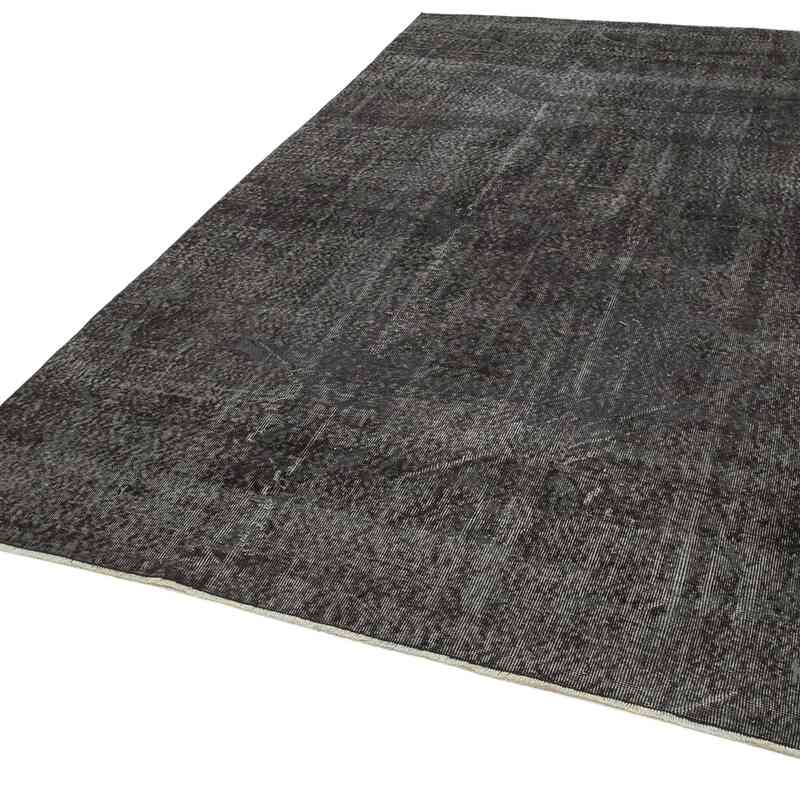 Black Over-dyed Vintage Hand-Knotted Turkish Rug - 6' 3" x 10' 2" (75" x 122") - K0056164