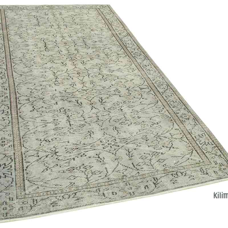 Grey Over-dyed Vintage Hand-Knotted Turkish Rug - 4' 6" x 8' 8" (54" x 104") - K0056168