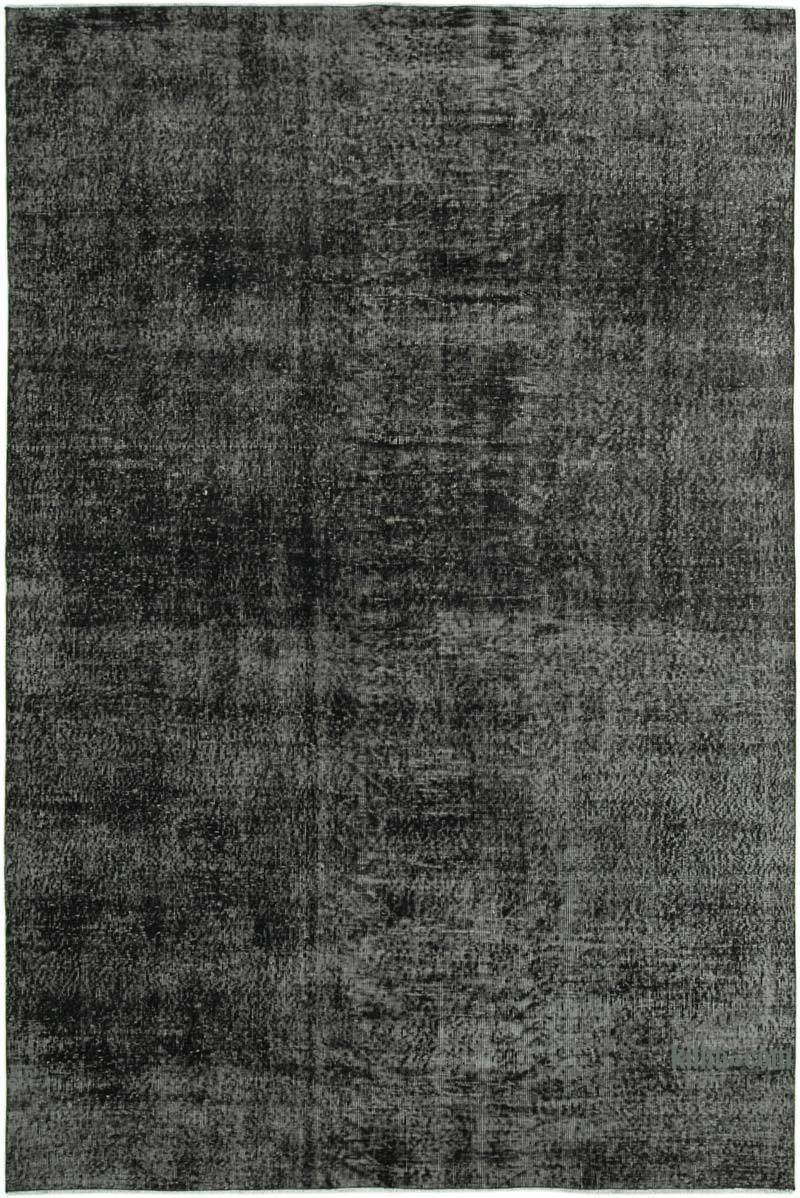 Siyah Boyalı El Dokuma Vintage Halı - 195 cm x 290 cm - K0056172