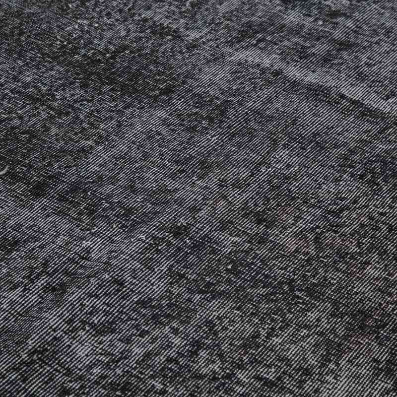 Black Over-dyed Vintage Hand-Knotted Turkish Rug - 6' 9" x 9' 7" (81" x 115") - K0056177
