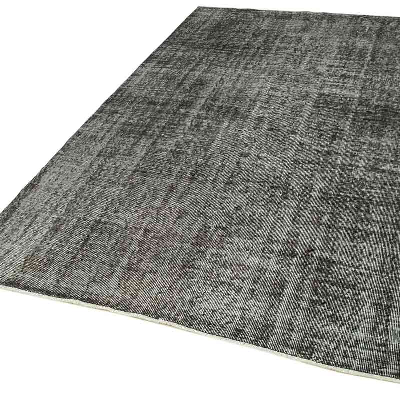 Black Over-dyed Vintage Hand-Knotted Turkish Rug - 5' 3" x 8' 1" (63" x 97") - K0056179