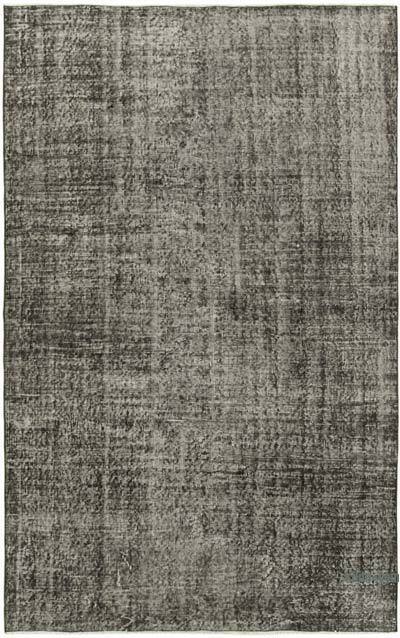 Siyah Boyalı El Dokuma Vintage Halı - 159 cm x 247 cm