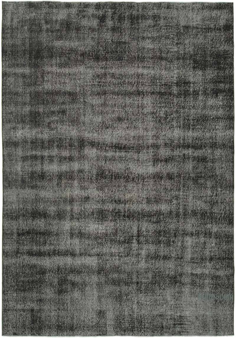 Negro Alfombra Turca Vintage Sobre-teñida - 204 cm x 294 cm - K0056186