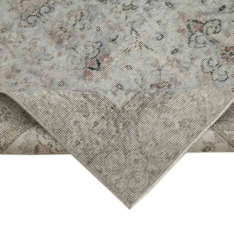 Grey Over-dyed Vintage Hand-Knotted Turkish Rug - 5' 2" x 9' 7" (62" x 115") - K0056187