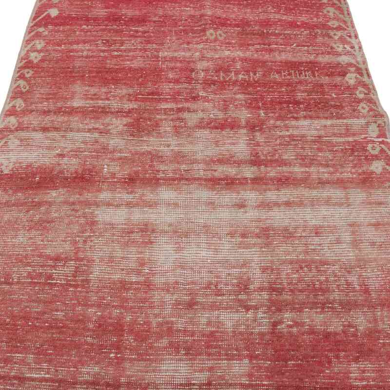 Red Vintage Turkish Hand-Knotted Rug - 4' 1" x 9' 10" (49" x 118") - K0056191