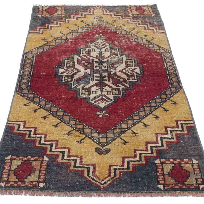 El Dokuma Vintage Halı - 71 cm x 136 cm - K0056194