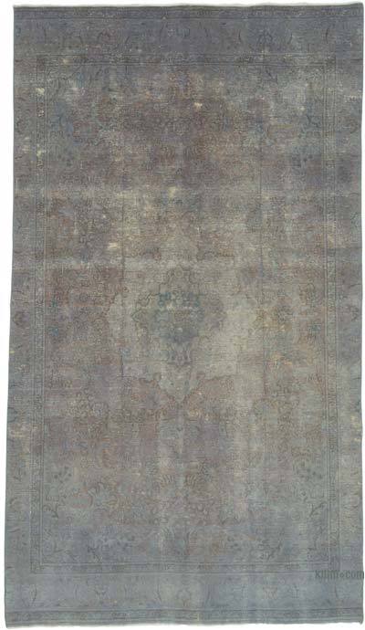 Gray Overdyed Vintage Hand-Knotted Oriental Rug - 5' 9" x 9' 9" (69" x 117")