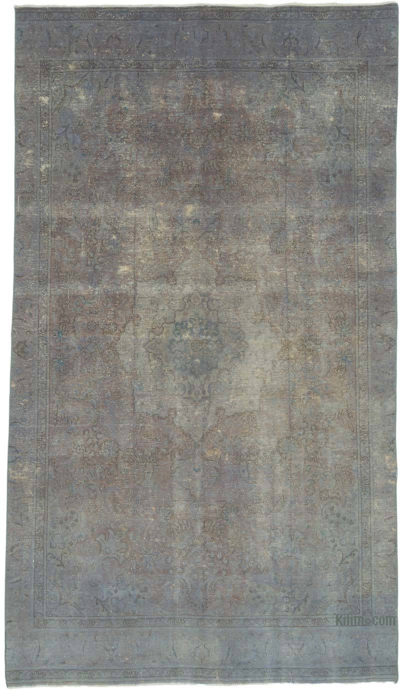 Grey Overdyed Vintage Hand-Knotted Oriental Rug - 5' 9" x 9' 9" (69" x 117") - K0056217