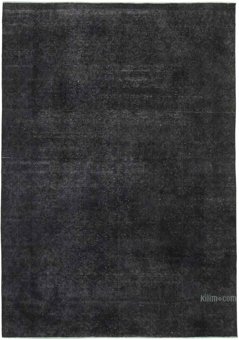 Black Overdyed Vintage Hand-Knotted Oriental Rug - 8' 11" x 12' 8" (107" x 152") - K0056290