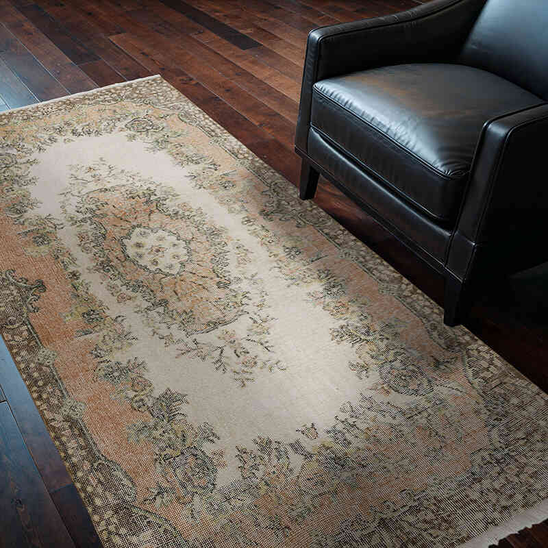 Alfombra Vintage Turca Anudada a Mano - 118 cm x 216 cm - K0056407