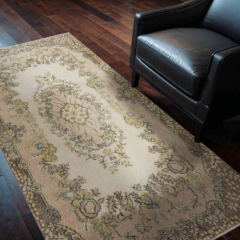 Vintage Turkish Hand-Knotted Rug - 3' 8" x 6' 11" (44" x 83") - K0056469