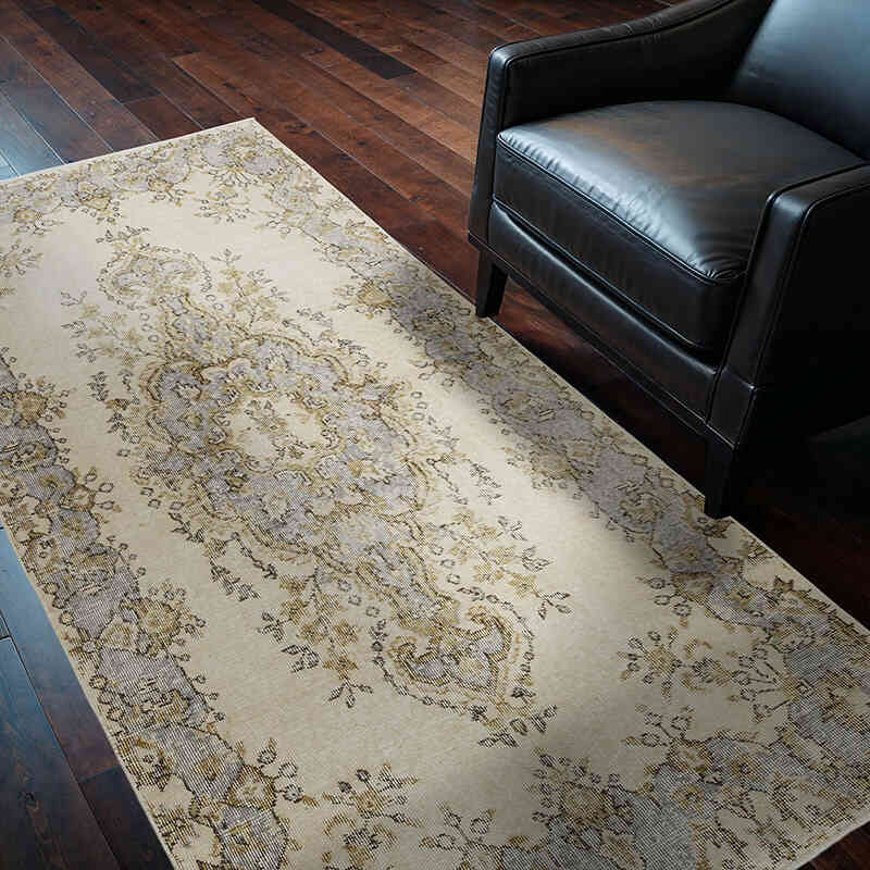 Vintage Turkish Hand-Knotted Rug - 3' 10" x 7' 1" (46" x 85") - K0056478