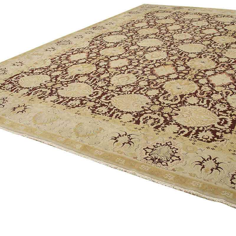 Amarillo Nueva Alfombra Oushak Tejida a Mano - 396 cm x 572 cm - K0056520