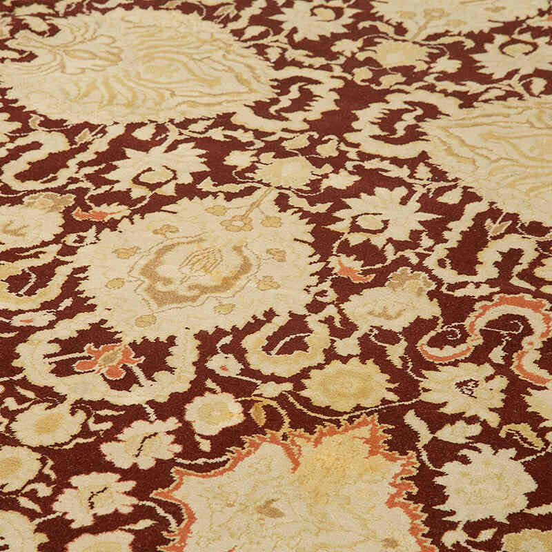 Amarillo Nueva Alfombra Oushak Tejida a Mano - 396 cm x 572 cm - K0056520