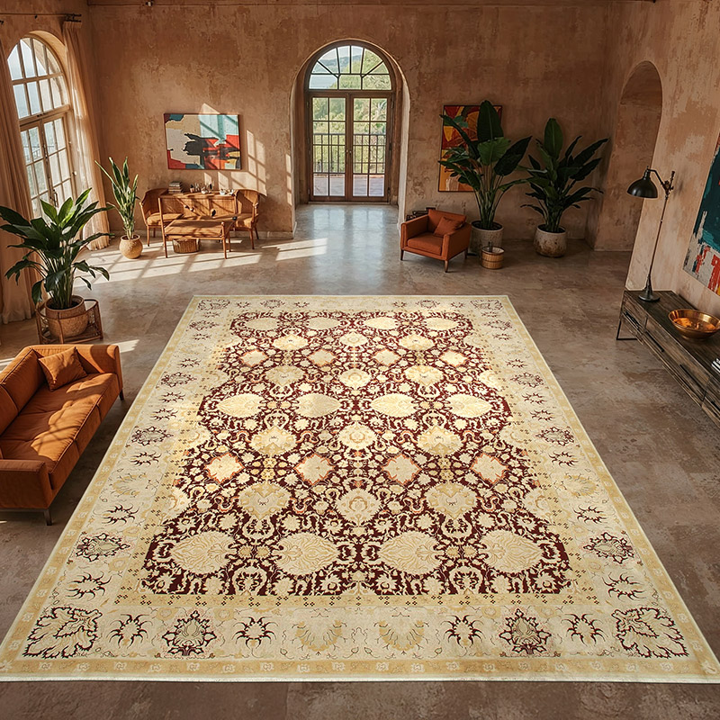 Amarillo Nueva Alfombra Oushak Tejida a Mano - 396 cm x 572 cm - K0056520