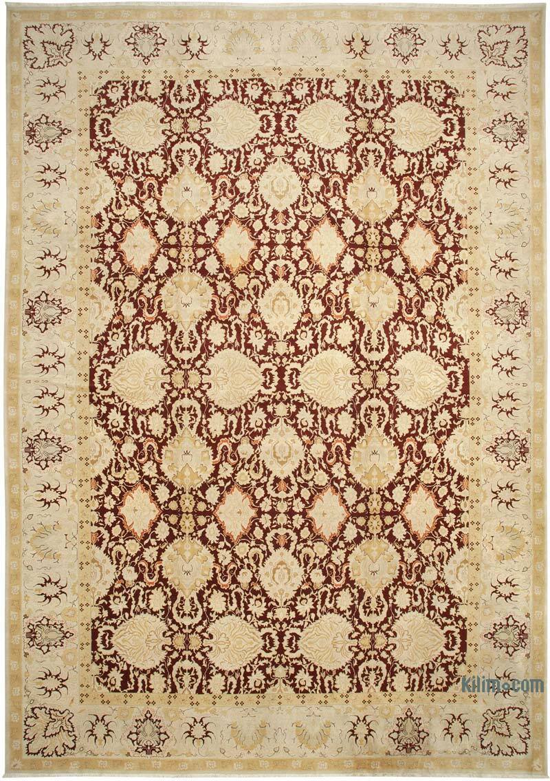 Amarillo Nueva Alfombra Oushak Tejida a Mano - 396 cm x 572 cm - K0056520