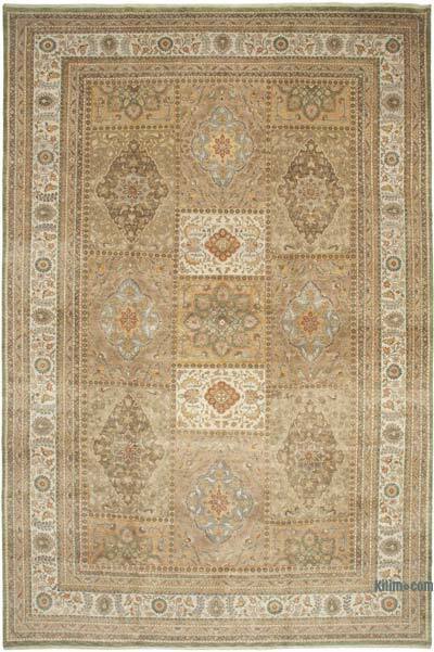 Yeşil Yeni El Dokuma Uşak Halısı - 366 cm x 554 cm