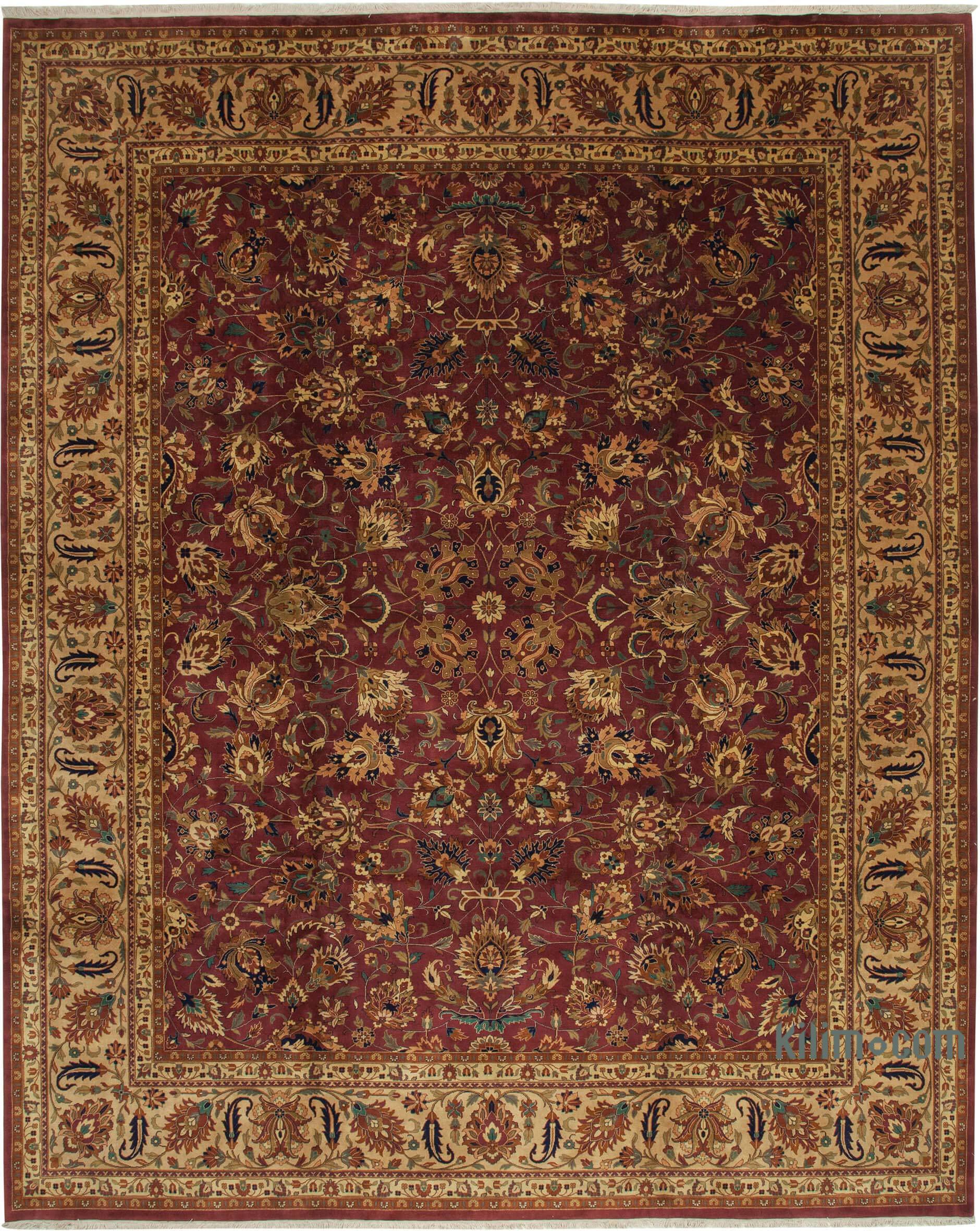 New Hand-Knotted Wool Oushak Rug - 12' 1