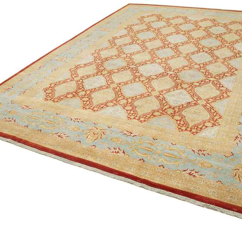 Blue New Hand-Knotted Wool Oushak Rug - 12' 2" x 17' 2" (146" x 206") - K0056604