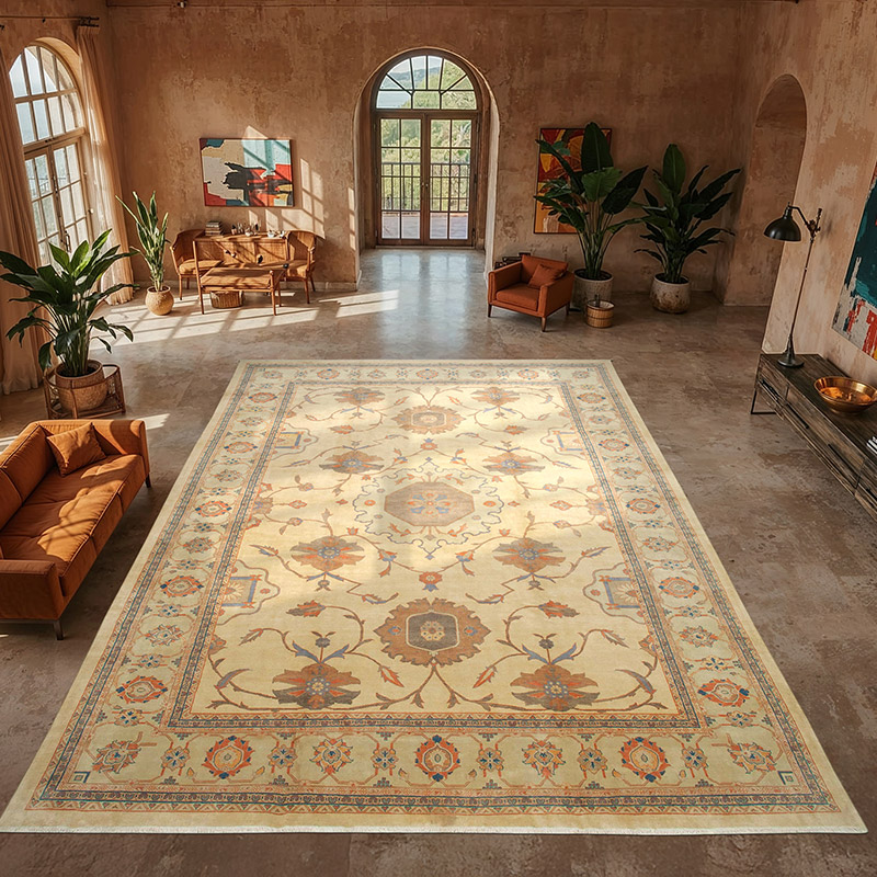 New Hand-Knotted Wool Oushak Rug - 13' 3" x 19' 7" (159" x 235") - K0056613