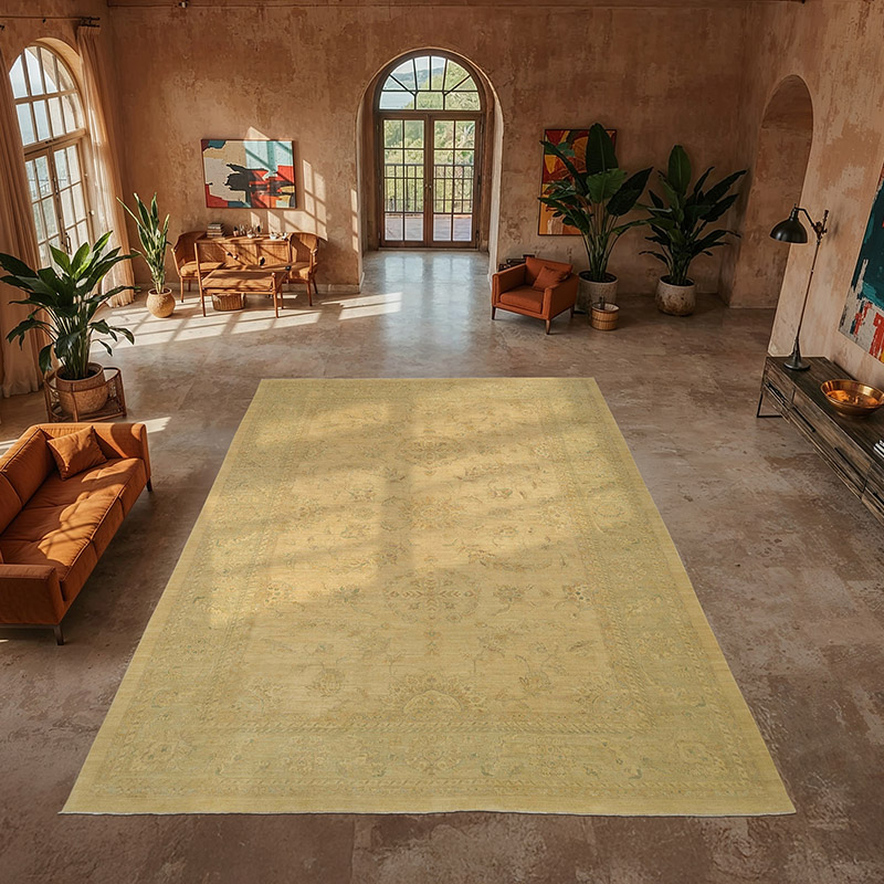 New Hand-Knotted Wool Oushak Rug - 11' 9" x 17' 2" (141" x 206") - K0056626