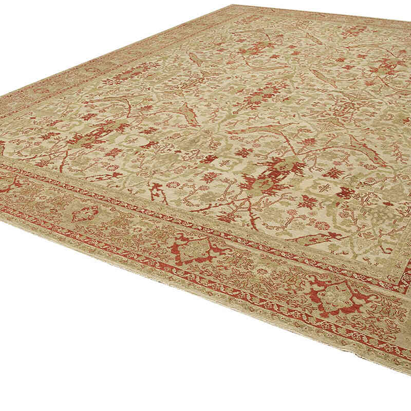 Green New Hand-Knotted Wool Oushak Rug - 12' 2" x 15' 11" (146" x 191") - K0056632