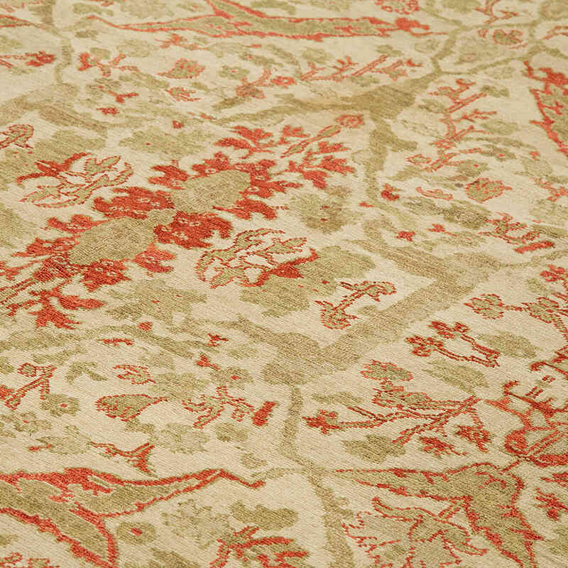 Green New Hand-Knotted Wool Oushak Rug - 12' 2" x 15' 11" (146" x 191") - K0056632