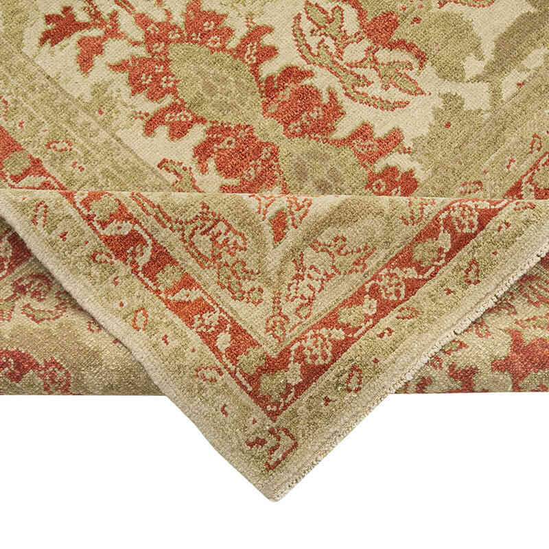 Green New Hand-Knotted Wool Oushak Rug - 12' 2" x 15' 11" (146" x 191") - K0056632