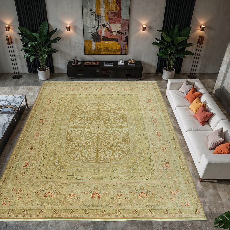 New Hand-Knotted Wool Oushak Rug - 13' 1" x 14' 7" (157" x 175") - K0056652