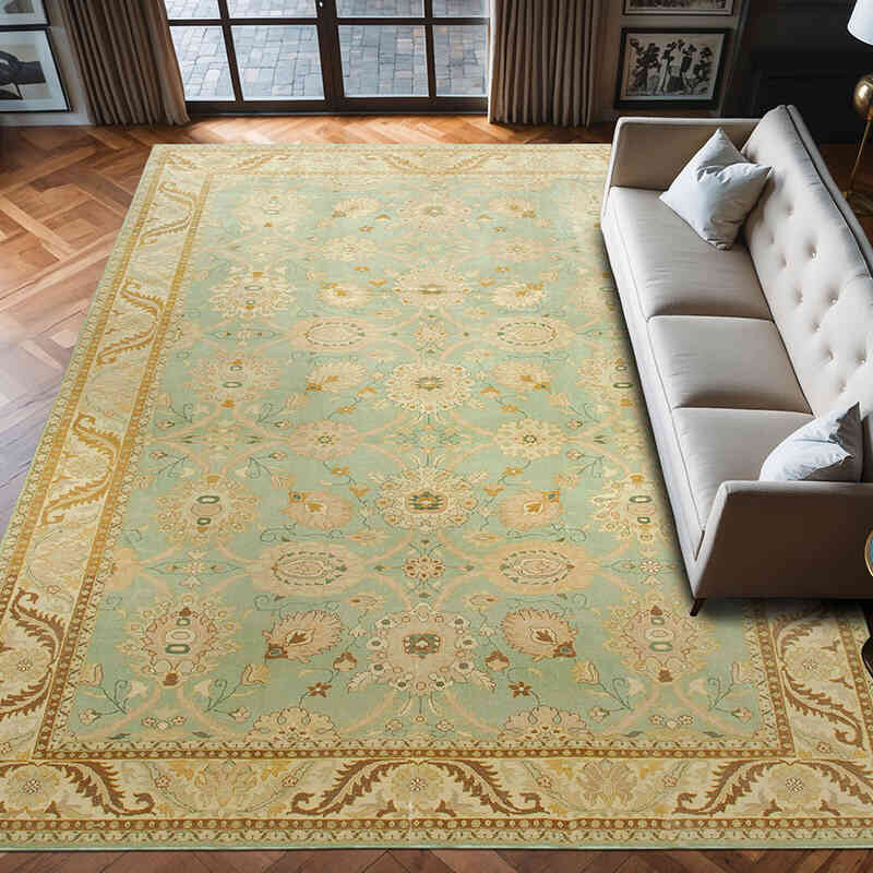 New Hand-Knotted Wool Oushak Rug - 10' 1" x 13' 8" (121" x 164") - K0056677