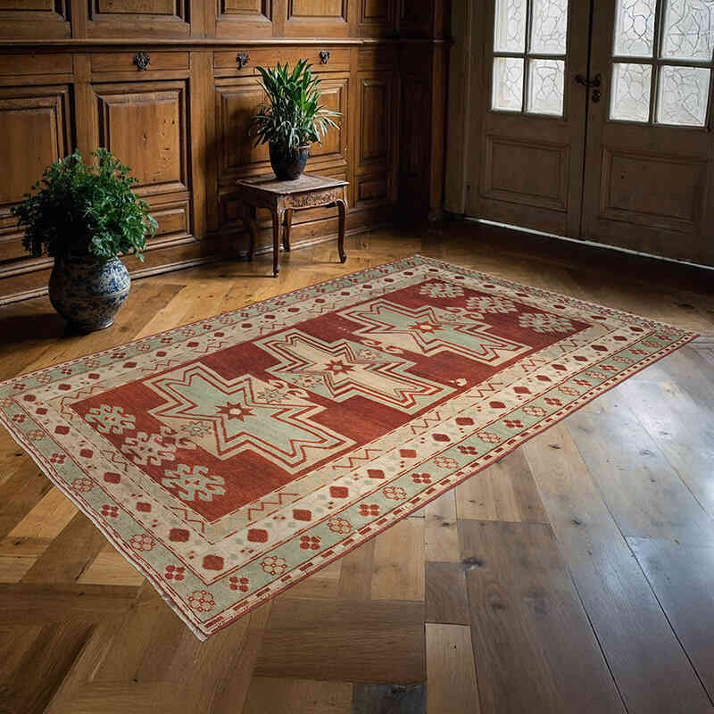 Vintage Caucasian Fahrola Kazak Rug - 5' 2" x 8'  (62" x 96") - K0056734