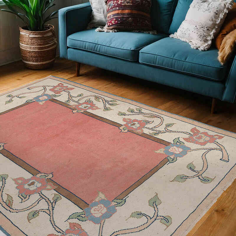 Alfombra Vintage Turca Anudada a Mano - 160 cm x 215 cm - K0056782