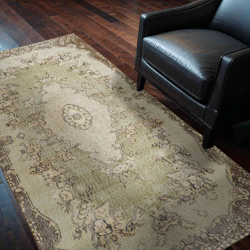 Alfombra Vintage Turca Anudada a Mano - 120 cm x 211 cm - K0056800