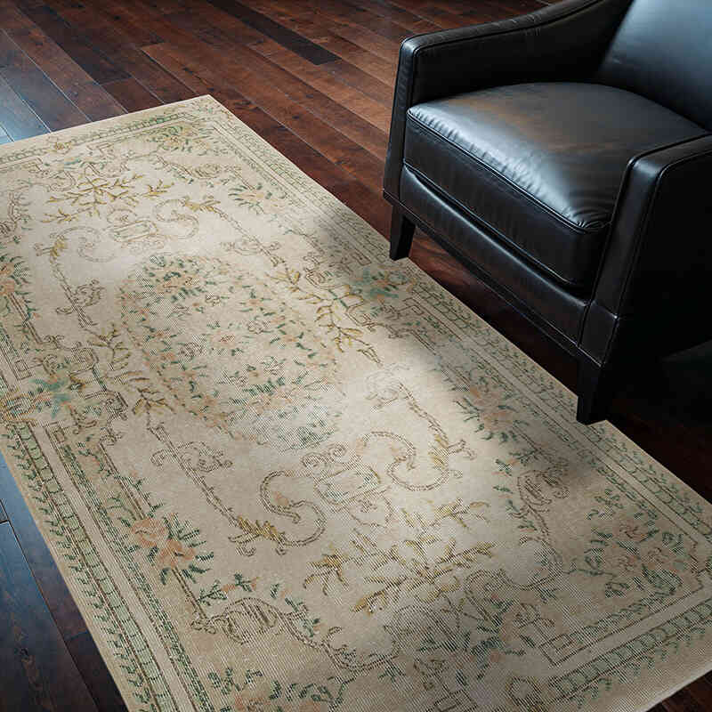 Vintage Turkish Hand-Knotted Rug - 3' 10" x 6' 9" (46" x 81") - K0056805