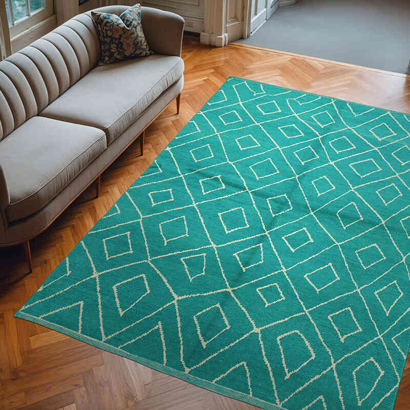 New Moroccan Style Hand-Knotted Tulu Rug - 7' 9" x 10' 4" (93" x 124") - K0056945
