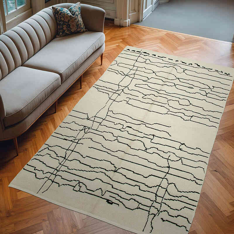 New Moroccan Style Hand-Knotted Tulu Rug - 6' 1" x 9' 10" (73" x 118") - K0056963