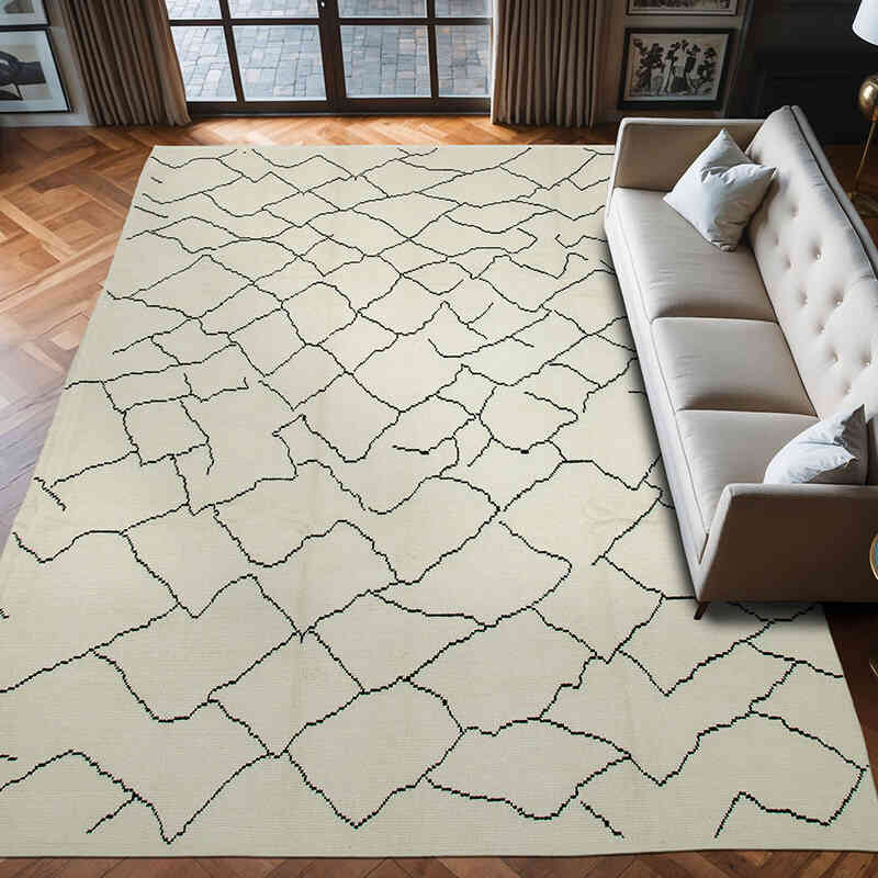 New Moroccan Style Hand-Knotted Tulu Rug - 8' 11" x 12' 8" (107" x 152") - K0056968