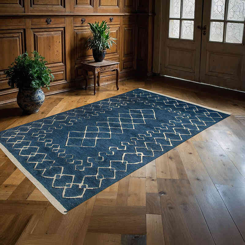 New Moroccan Style Hand-Knotted Tulu Rug - 5'  x 8'  (60" x 96") - K0057025